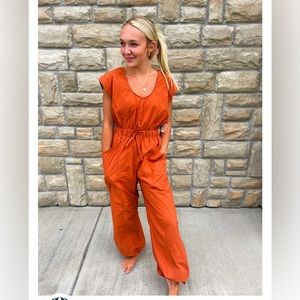 Free People Movement Fly By Night Onesie in Red Earth